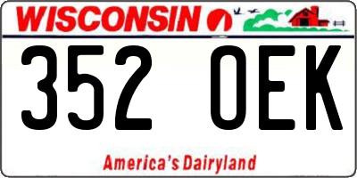 WI license plate 352OEK