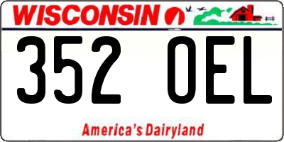 WI license plate 352OEL