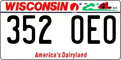 WI license plate 352OEO