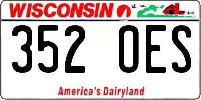 WI license plate 352OES