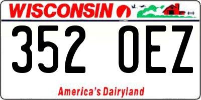 WI license plate 352OEZ