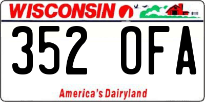 WI license plate 352OFA