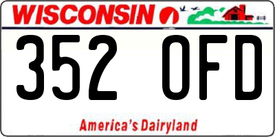 WI license plate 352OFD