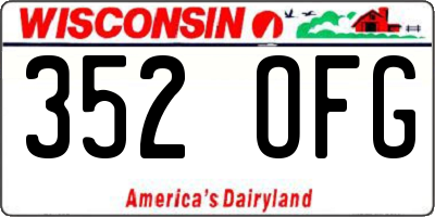 WI license plate 352OFG