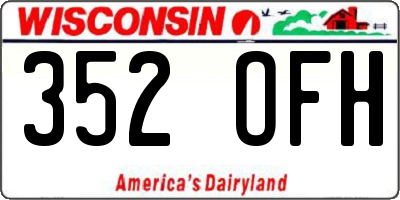 WI license plate 352OFH