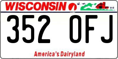 WI license plate 352OFJ