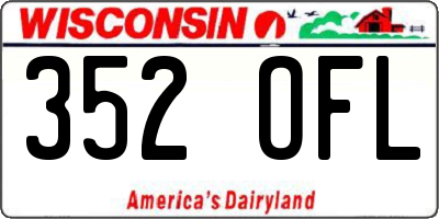 WI license plate 352OFL