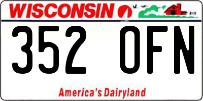 WI license plate 352OFN