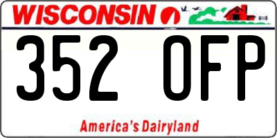 WI license plate 352OFP
