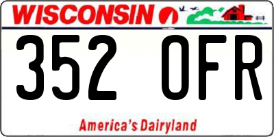 WI license plate 352OFR