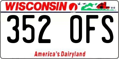 WI license plate 352OFS