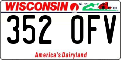 WI license plate 352OFV
