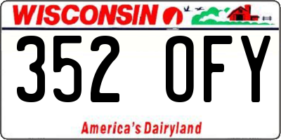 WI license plate 352OFY