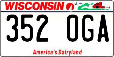 WI license plate 352OGA