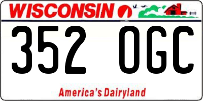 WI license plate 352OGC