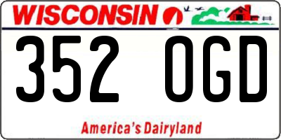 WI license plate 352OGD