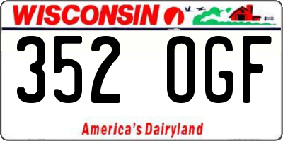WI license plate 352OGF