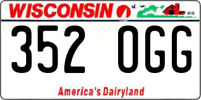 WI license plate 352OGG