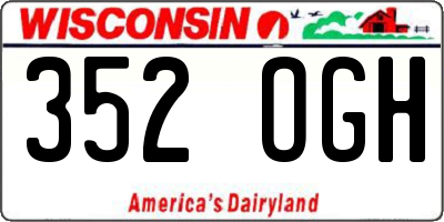 WI license plate 352OGH
