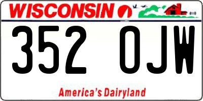 WI license plate 352OJW