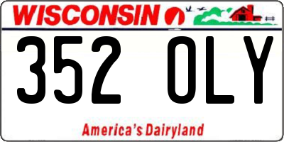 WI license plate 352OLY