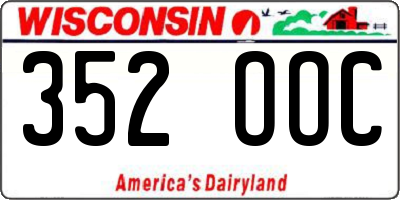 WI license plate 352OOC