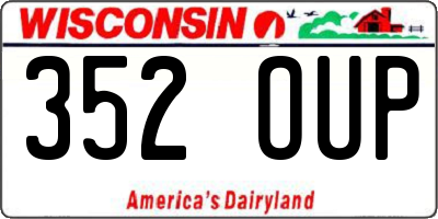 WI license plate 352OUP