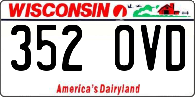 WI license plate 352OVD