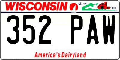 WI license plate 352PAW