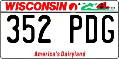 WI license plate 352PDG