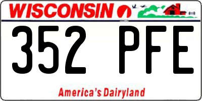 WI license plate 352PFE