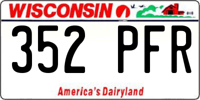 WI license plate 352PFR