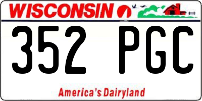 WI license plate 352PGC