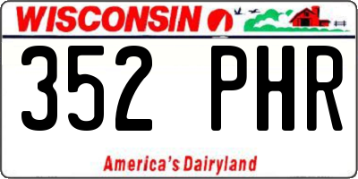WI license plate 352PHR