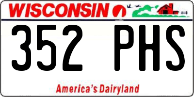 WI license plate 352PHS