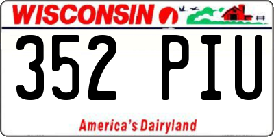 WI license plate 352PIU