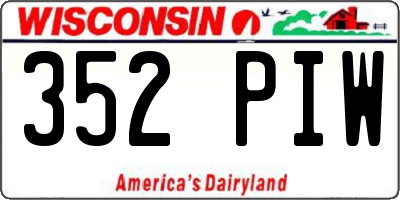 WI license plate 352PIW