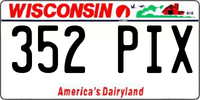 WI license plate 352PIX