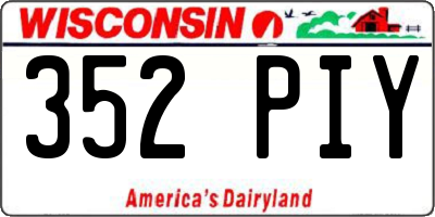 WI license plate 352PIY
