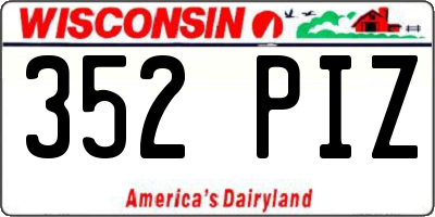 WI license plate 352PIZ