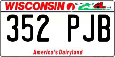 WI license plate 352PJB