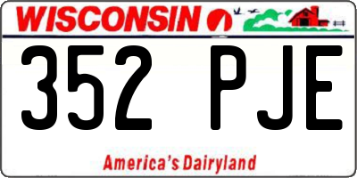 WI license plate 352PJE