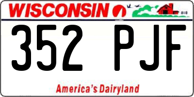 WI license plate 352PJF
