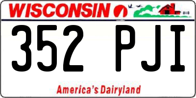 WI license plate 352PJI
