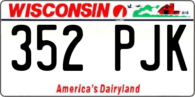 WI license plate 352PJK