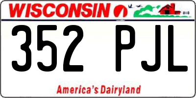 WI license plate 352PJL