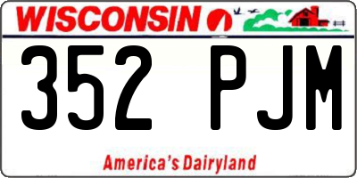 WI license plate 352PJM