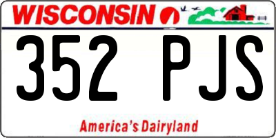 WI license plate 352PJS