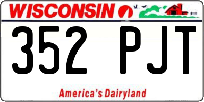 WI license plate 352PJT
