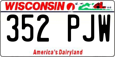 WI license plate 352PJW